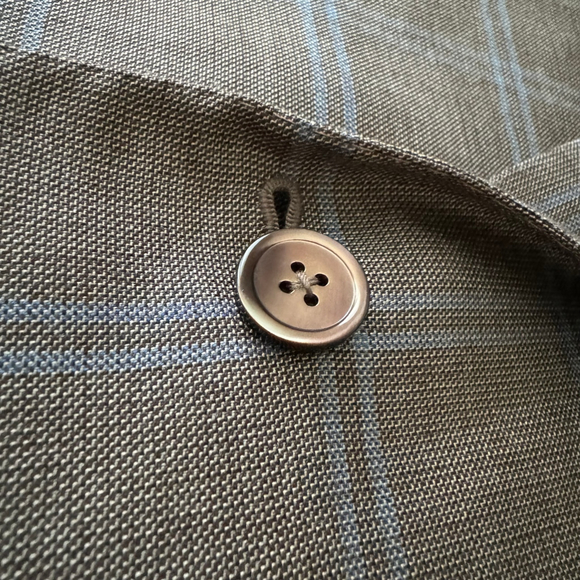 Isaia Sand & Sky Blue CASHSILK Sport Coat Blue Windowpane - 52 (42US) 8R -Italy - Picture 8 of 13